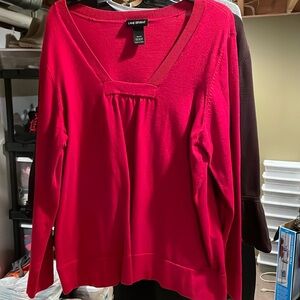 LANE BRYANT RED SWEATER SHIRT